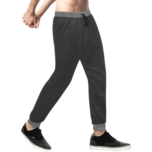 Black Men's All Over Print Sweatpants (Model L11)