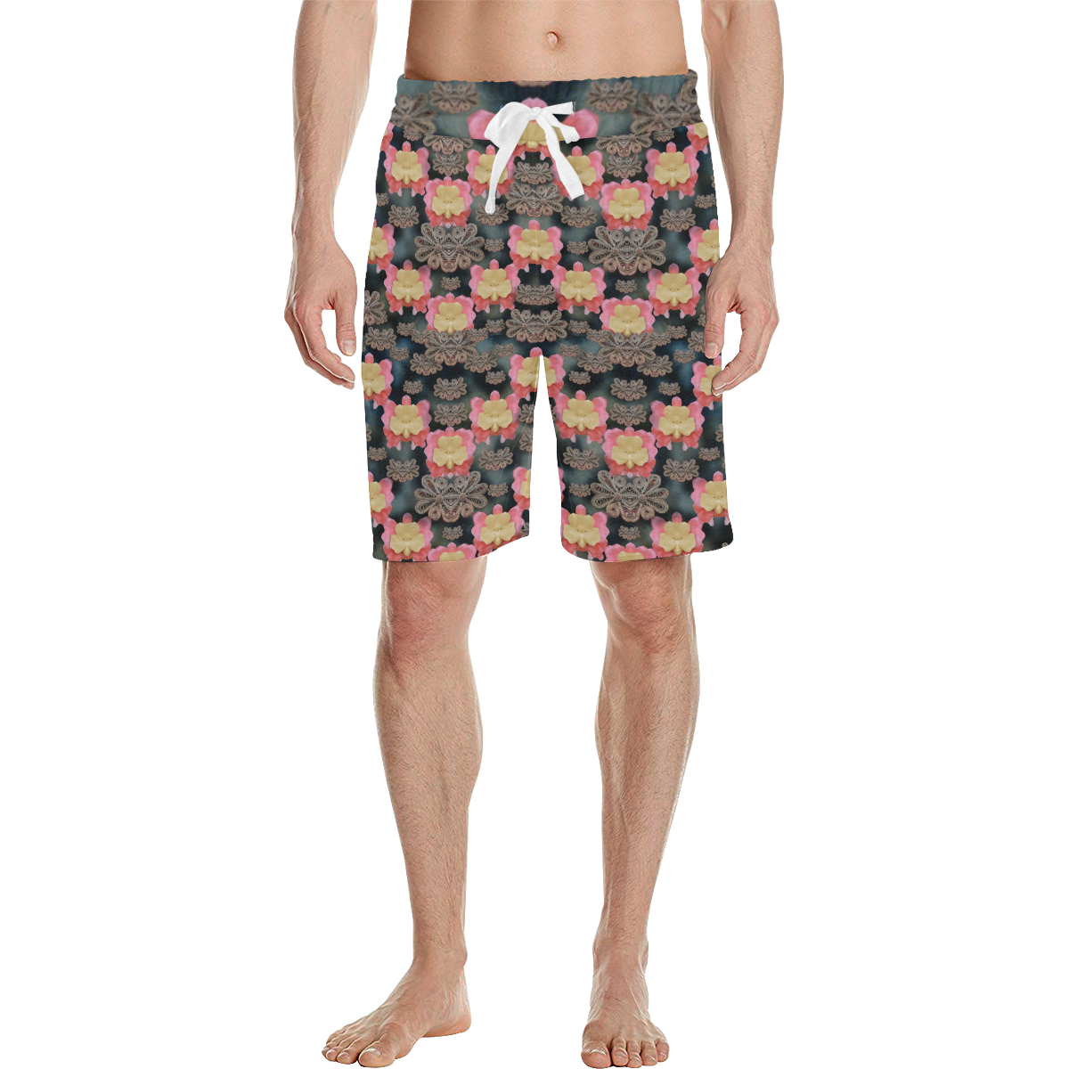 Heavy Metal meets power of the big flower Men's All Over Print Casual Shorts (Model L23)