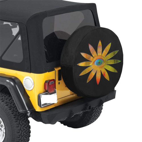 Yellowish Eye Flower 30 Inch Spare Tire Cover