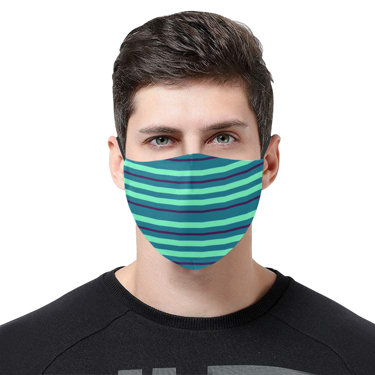 Aqua Summer Vibes 3D Mouth Mask with Drawstring (60 Filters Included) (Model M04) (Non-medical Products)