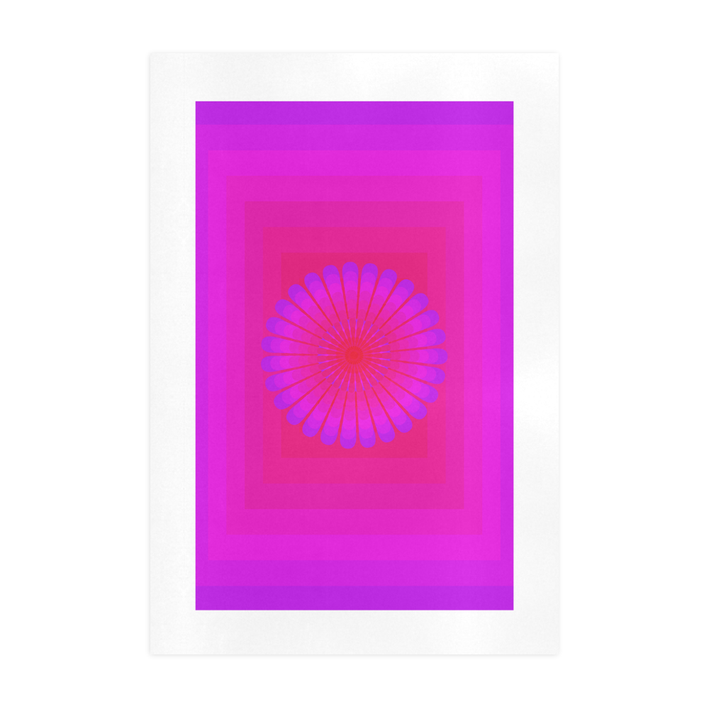 Pink flower on pink multiple squares Art Print 19‘’x28‘’