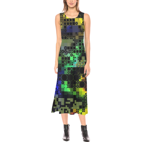 funny mix of shapes  by JamColors Phaedra Sleeveless Open Fork Long Dress (Model D08)