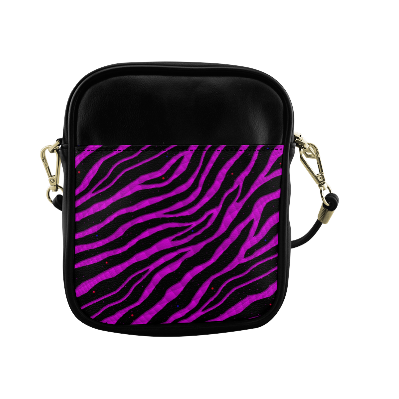 Ripped SpaceTime Stripes - Pink Sling Bag (Model 1627)