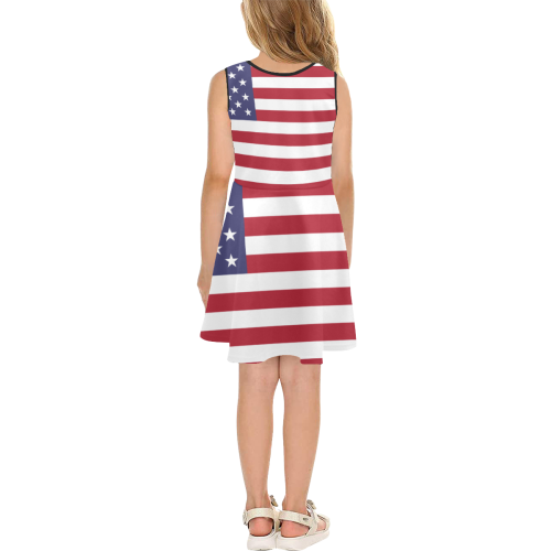 United States of America flag Girls' Sleeveless Sundress (Model D56)
