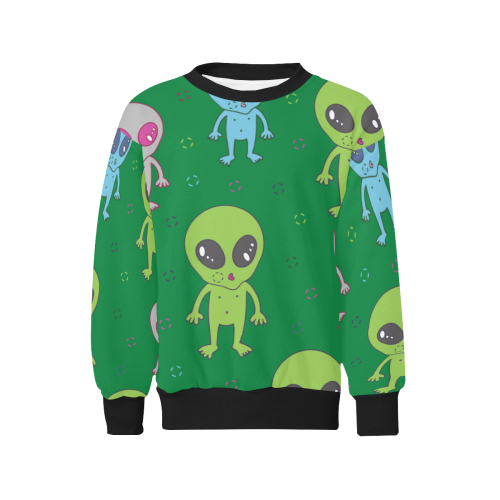 sudadera infantil patron aliens Kids' All Over Print Sweatshirt (Model H37)