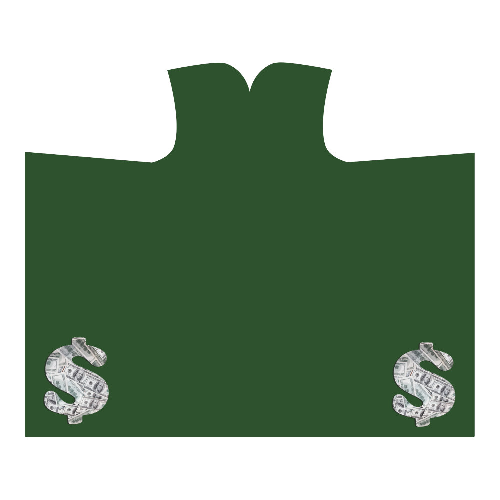 Hundred Dollar Bills - Money Sign Green Hooded Blanket 60''x50''