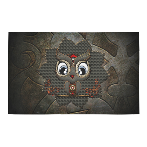 Funny steampunk owl Bath Rug 20''x 32''