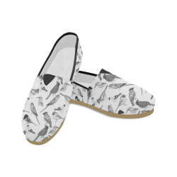 Black and white birds against white background sea Unisex Casual Shoes (Model 004)