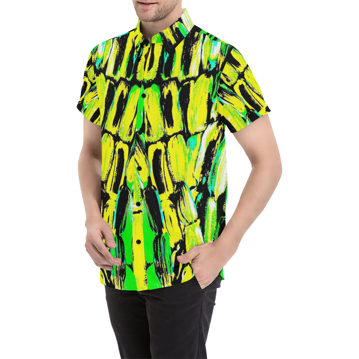 Jamaica Men's All Over Print Short Sleeve Shirt (Model T53)