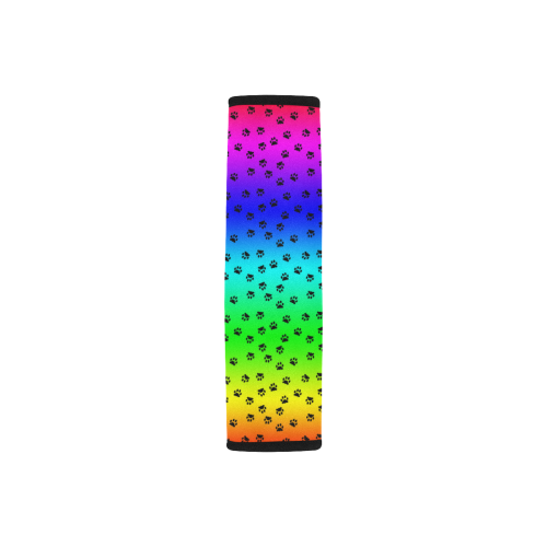 rainbow with black paws Car Seat Belt Cover 7''x8.5''