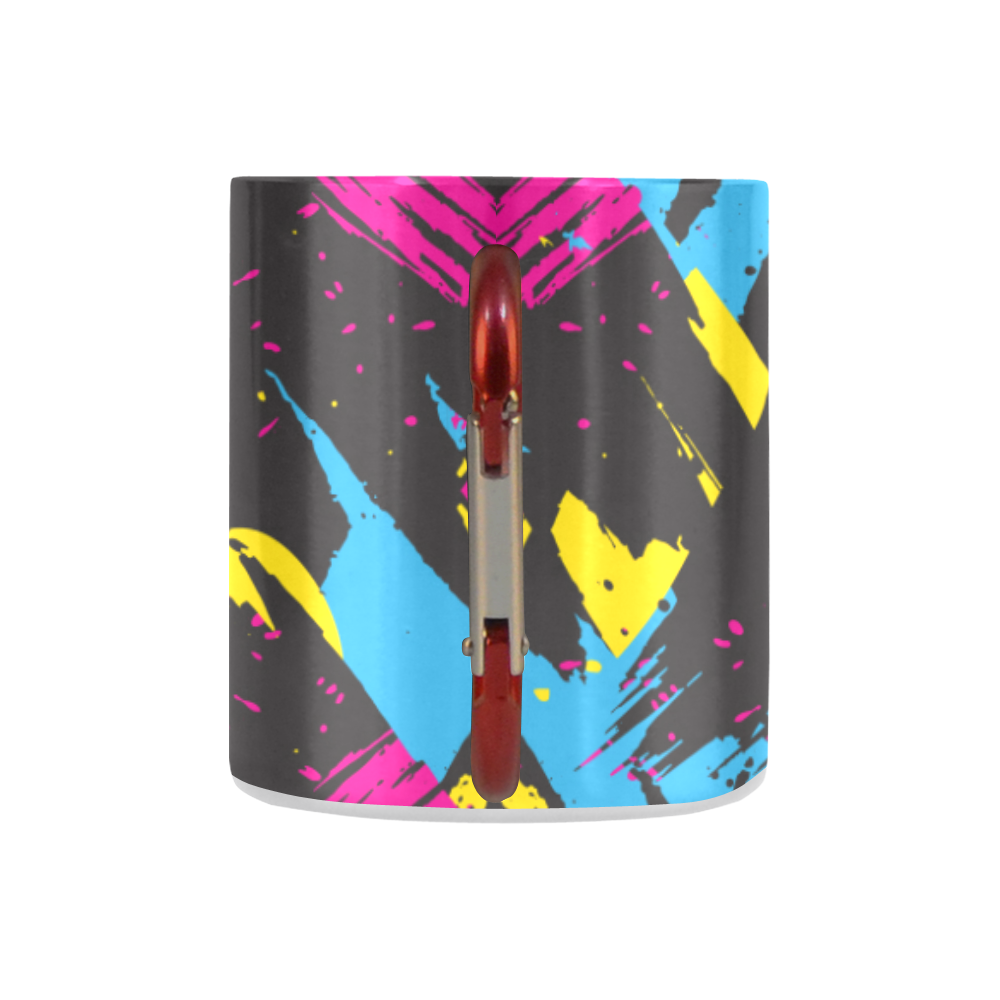 Colorful paint stokes on a black background Classic Insulated Mug(10.3OZ)