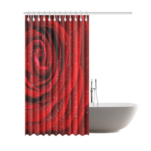 Red rosa Shower Curtain 69"x84"