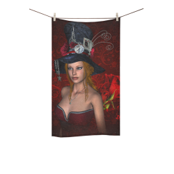 Beautiful steampunk lady, awesome hat Custom Towel 16"x28"