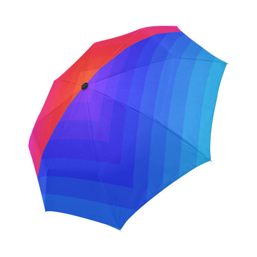 Pink red and blue purple multiple squares Auto-Foldable Umbrella (Model U04)