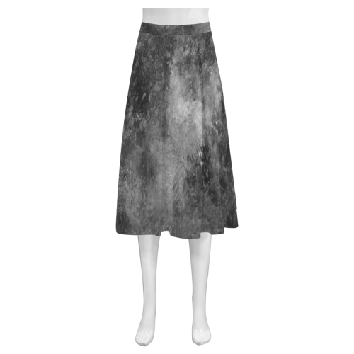Black Grunge Mnemosyne Women's Crepe Skirt (Model D16)