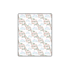 Christmas 'Tis The Season Pattern on White Blanket 40"x50"