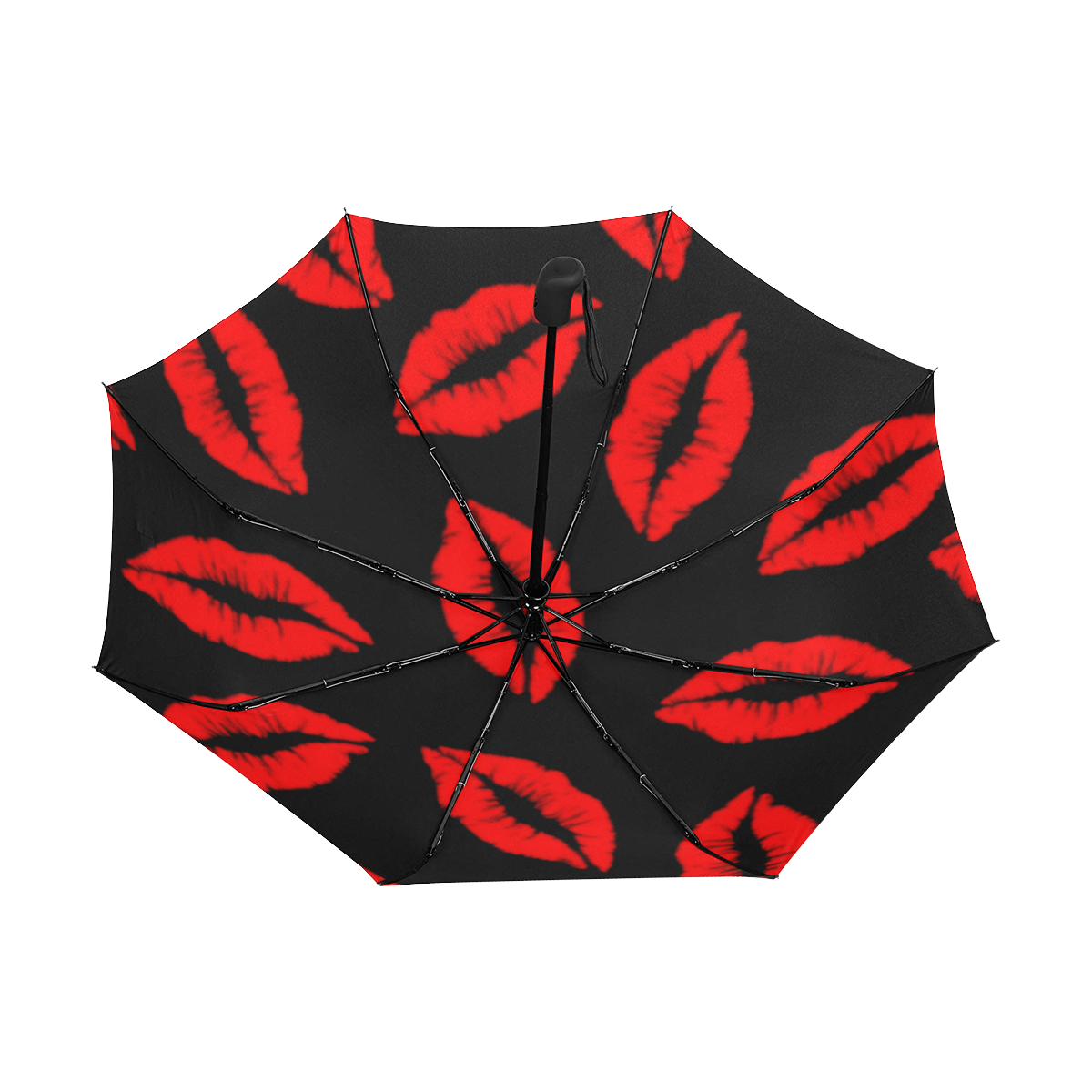 Red Lips Anti-UV Auto-Foldable Umbrella (Underside Printing) (U06)