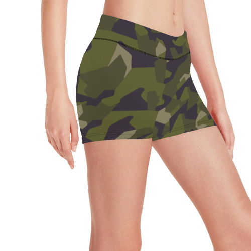 Swedish M90 woodland camouflage Women's All Over Print Short Leggings (Model L28)