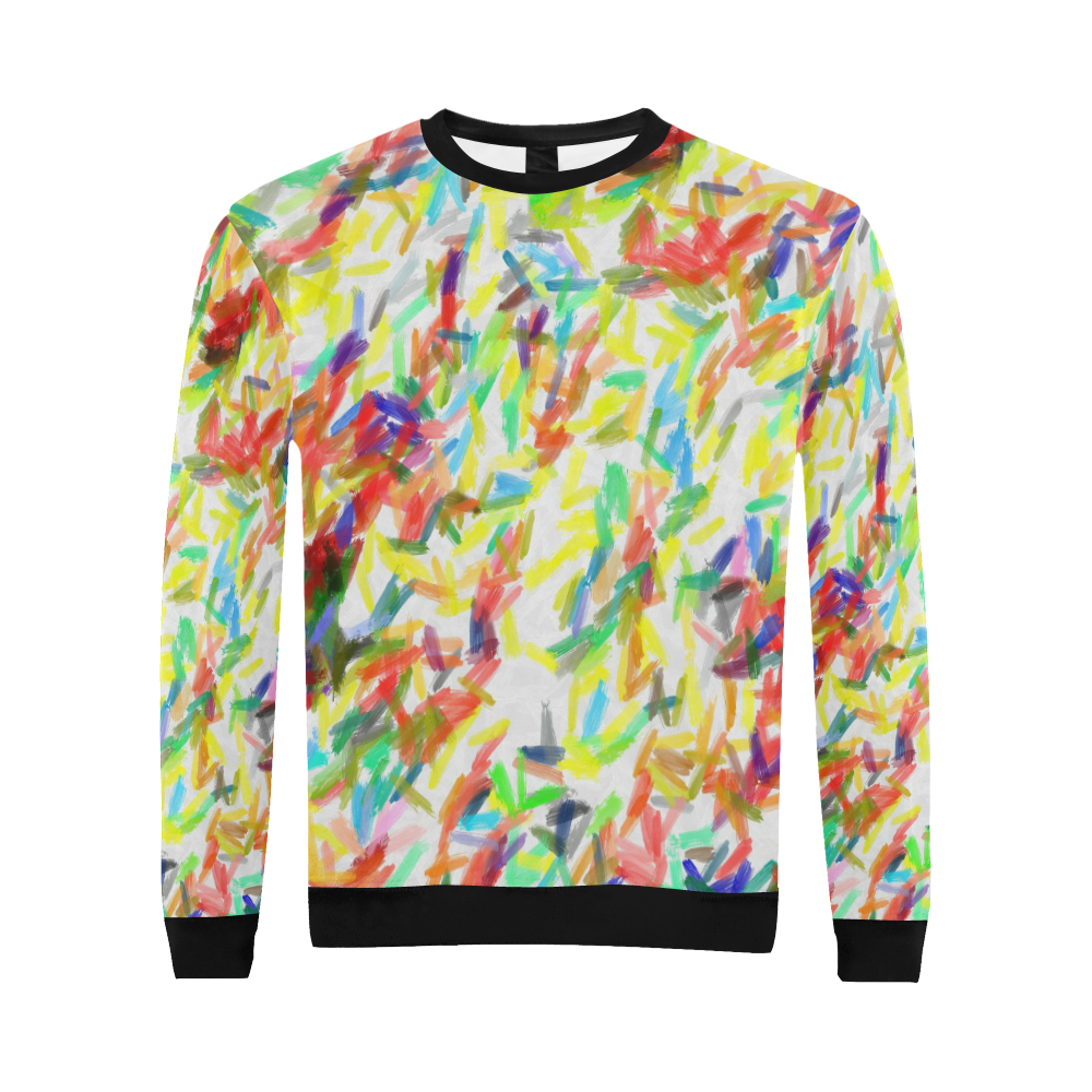 Colorful brush strokes All Over Print Crewneck Sweatshirt for Men (Model H18)