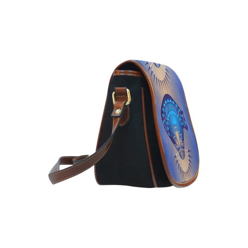 Three Bears Blue Saddle Bag/Small (Model 1649)(Flap Customization)