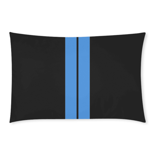 Race Car Stripe Center Black with Blue 3-Piece Bedding Set