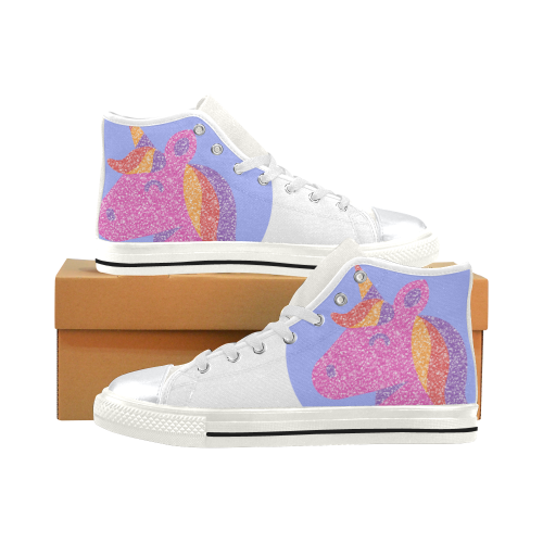 Unicorn High Top Canvas Shoes for Kid (Model 017)