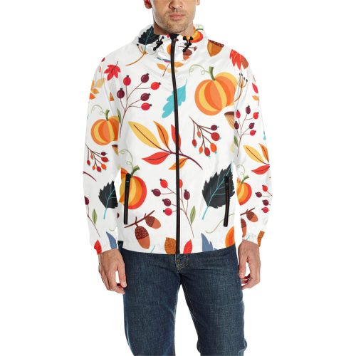 Autumn Mix All Over Print Quilted Windbreaker for Men (Model H35)