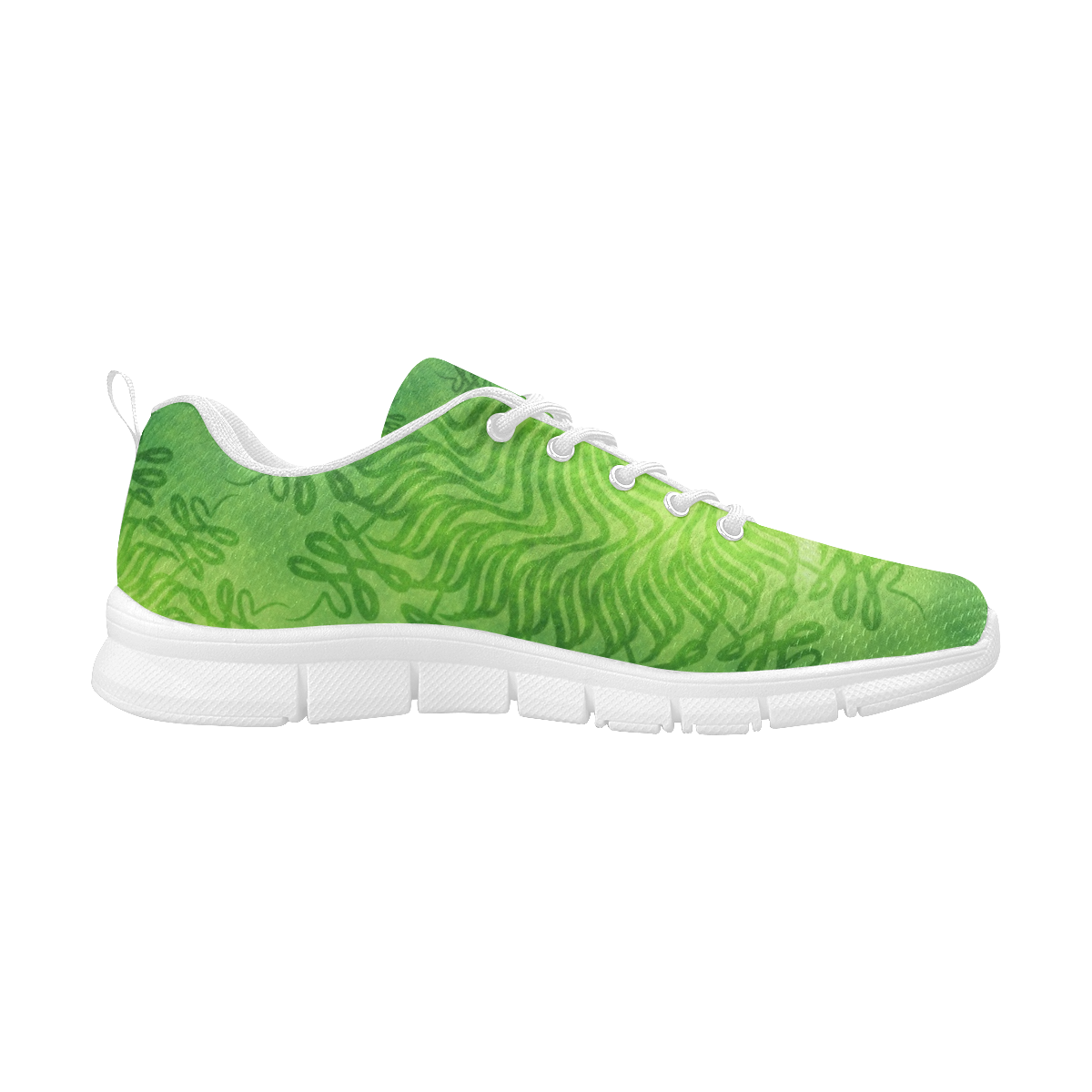 Neon Green Women's Breathable Running Shoes (Model 055)