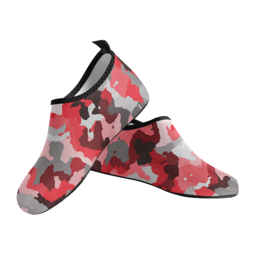 camouflage red,black Women's Slip-On Water Shoes (Model 056)