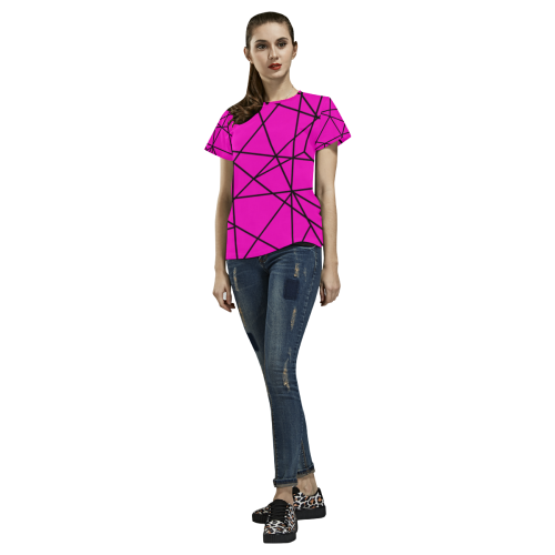 Abstract All Over Print T-Shirt for Women (USA Size) (Model T40)
