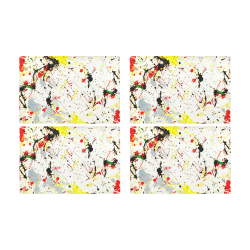 Yellow & Black Paint Splatter Placemat 12’’ x 18’’ (Set of 4)