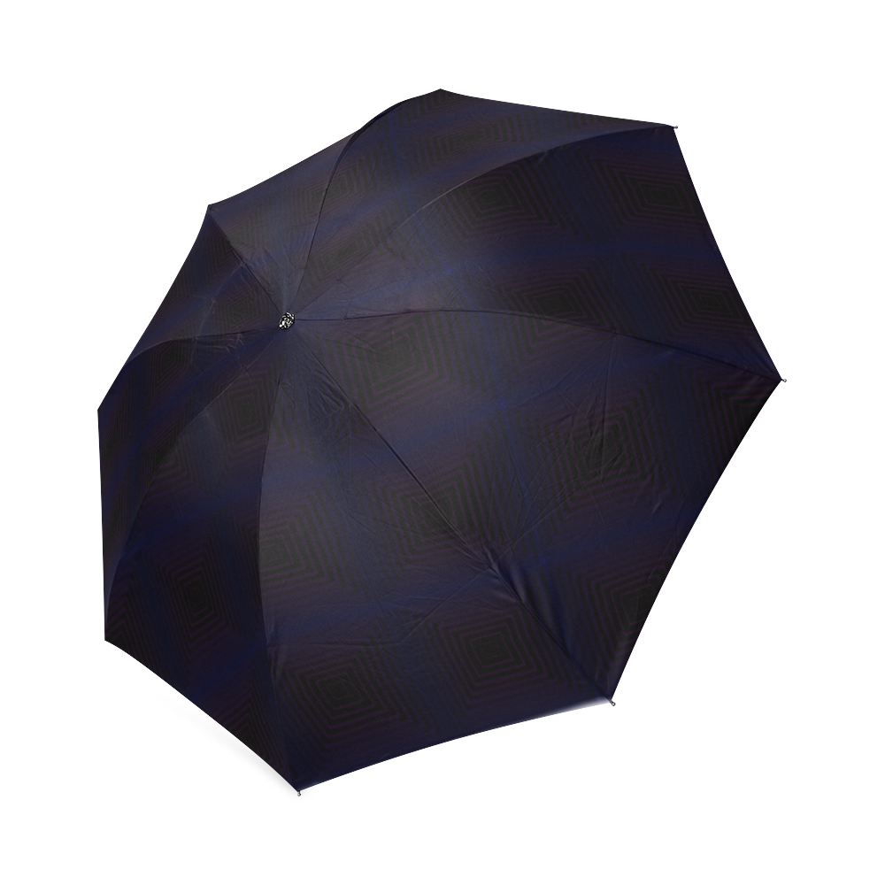 Royal blue on black squares Foldable Umbrella (Model U01)