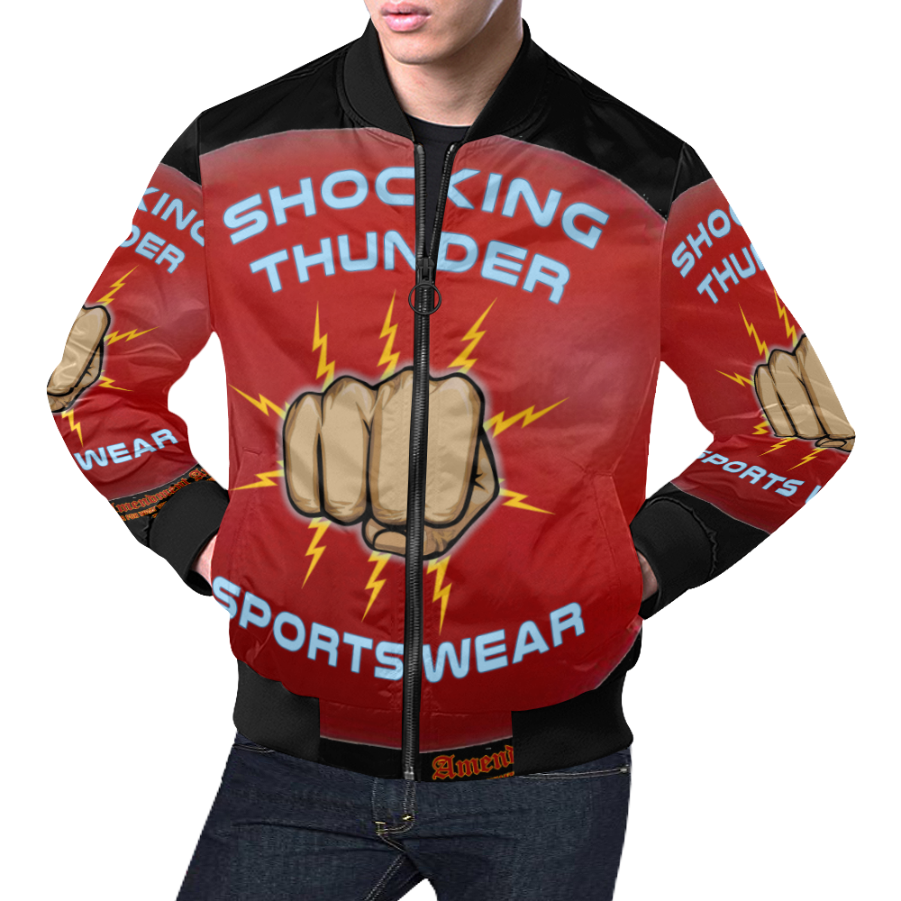 Shocking Thunder Sportswear All Over Print Bomber Jacket for Men/Large Size (Model H19)