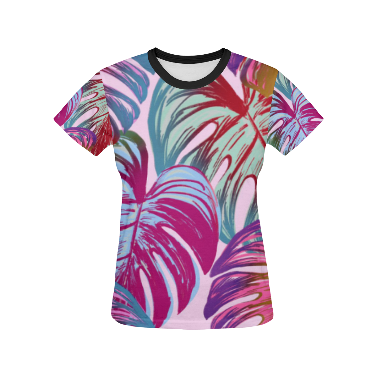 Pretty Leaves B by JamColors All Over Print T-shirt for Women/Large Size (USA Size) (Model T40)