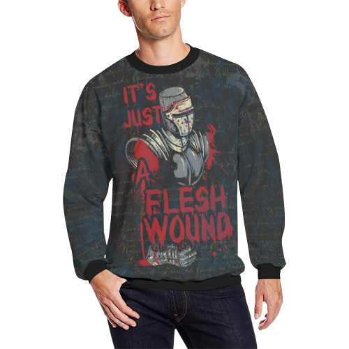Just a Flesh Wound Bloody Knight Sweatshirt Men's Oversized Fleece Crew Sweatshirt (Model H18)