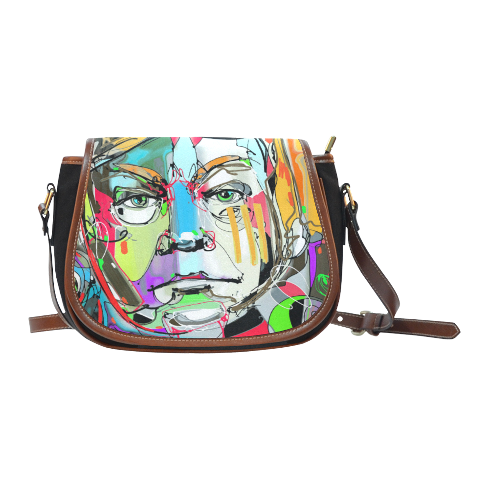 Graffiti Man Saddle Bag/Small (Model 1649)(Flap Customization)