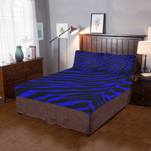 Ripped SpaceTime Stripes - Blue 3-Piece Bedding Set