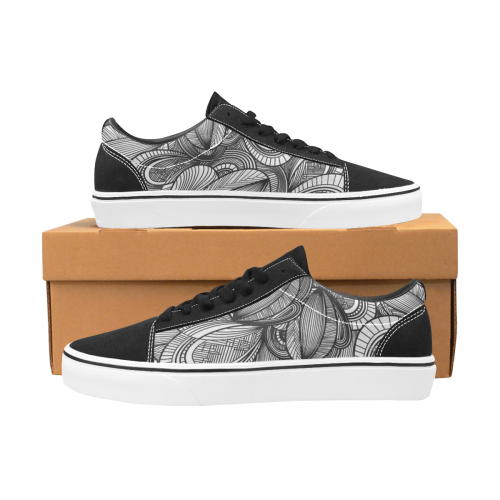 skate lines Women's Low Top Skateboarding Shoes (Model E001-2)