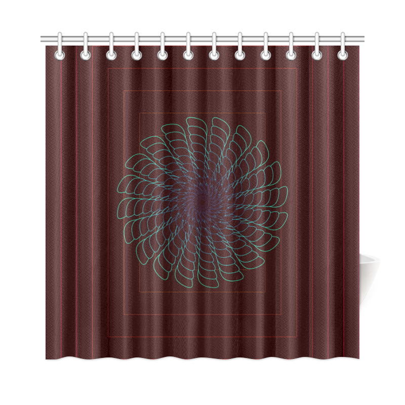 Tirquise flower on chocholate brown Shower Curtain 72"x72"