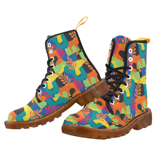 Abstract Nature Pattern Martin Boots For Men Model 1203H