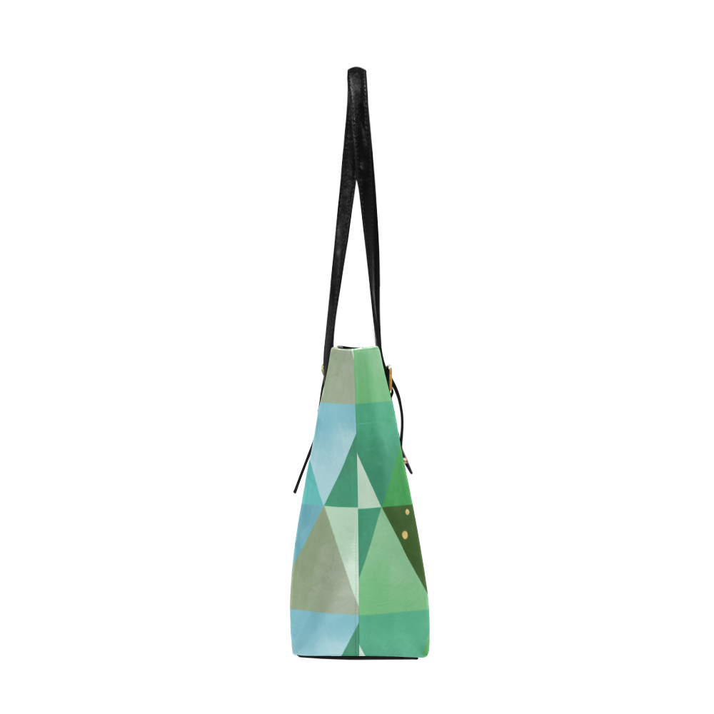 Triangle Pattern - Green Teal Khaki Moss Euramerican Tote Bag/Large (Model 1656)