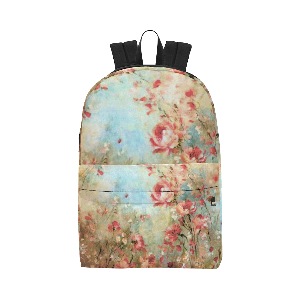 pink watercolor flowers Unisex Classic Backpack (Model 1673)