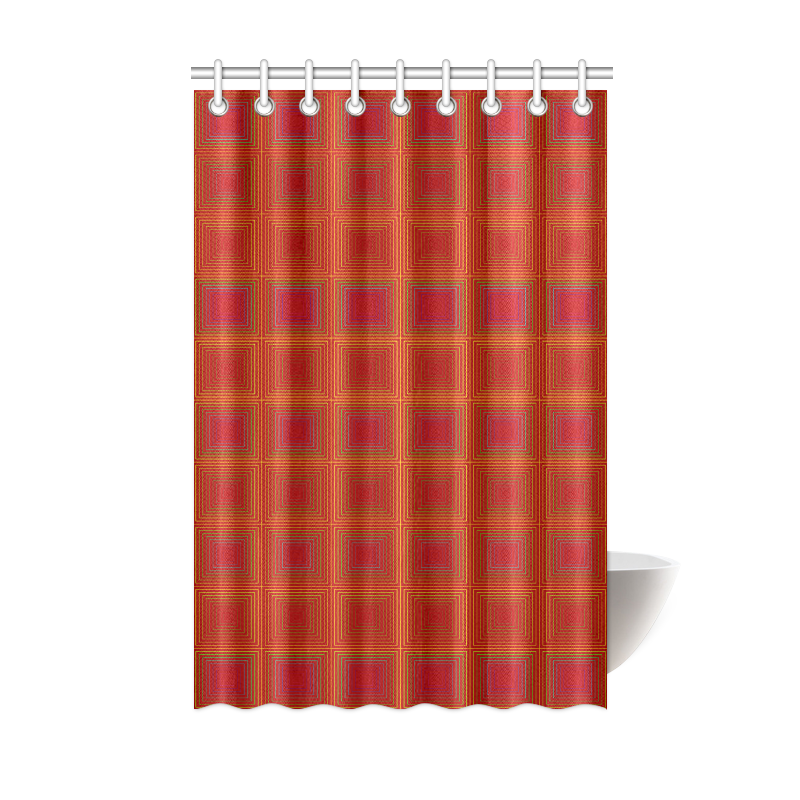 Red orange golden multicolored multiple squares Shower Curtain 48"x72"