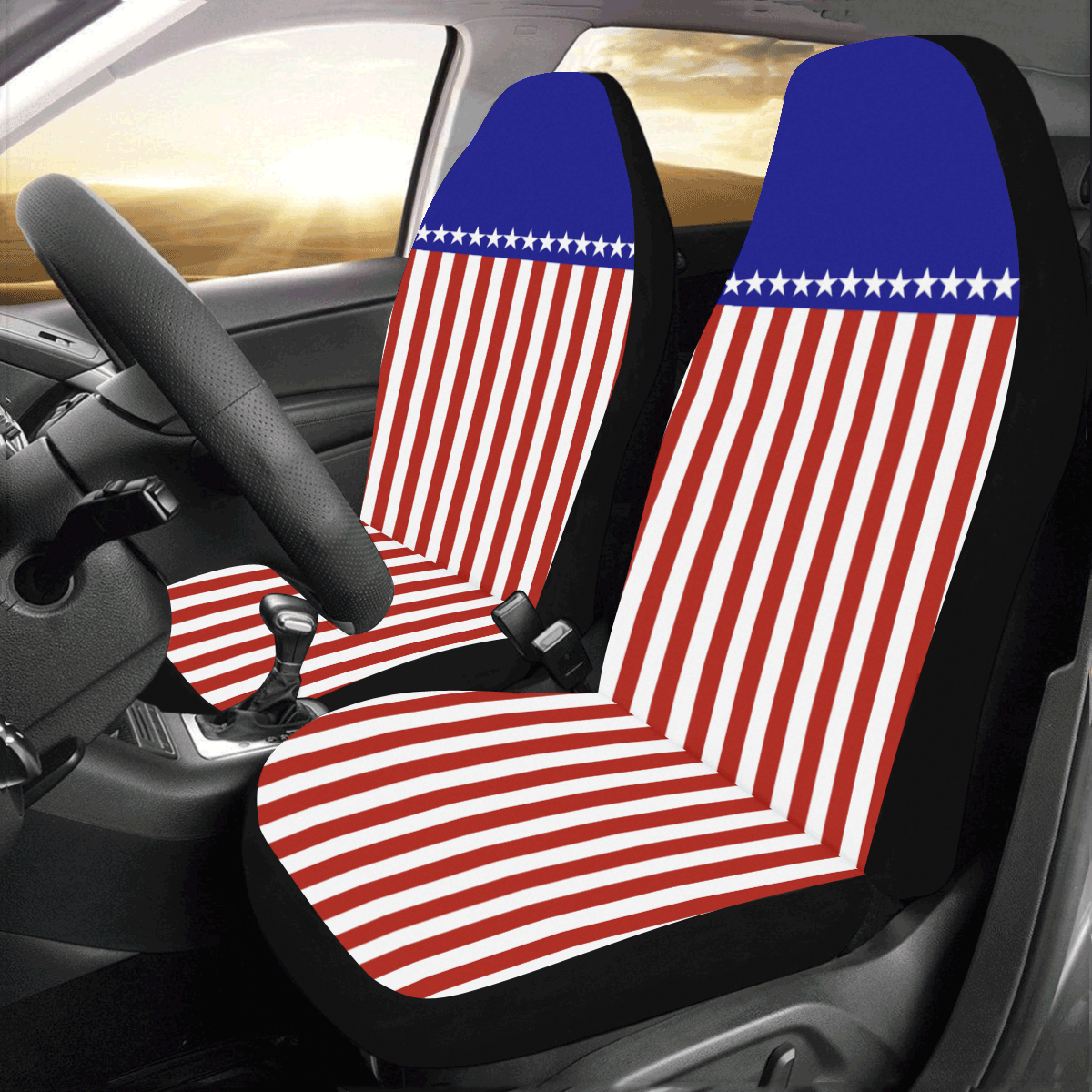 Stars and Stripes Car Seat Covers (Set of 2)