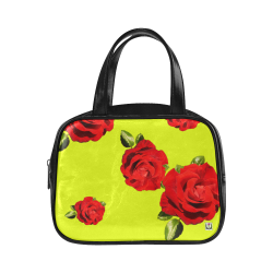 Fairlings Delight's Floral Luxury Collection- Red Rose Leather Top Handle Handbag 53086a17 Leather Top Handle Handbag (Model 1662)