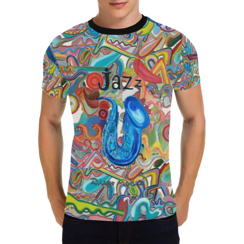 jazz-4-y-graffiti Men's All Over Print T-Shirt with Chest Pocket (Model T56)