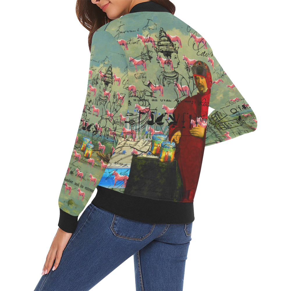 I FOUND THEM IN THERE III All Over Print Bomber Jacket for Women (Model H19)