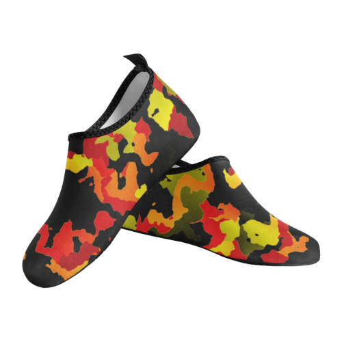 new modern camouflage F by JamColors Women's Slip-On Water Shoes (Model 056)