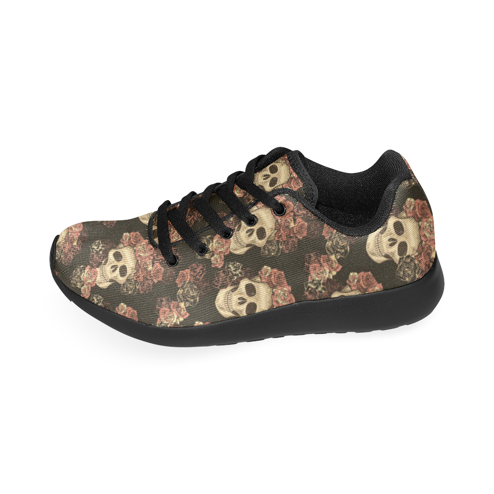 Skull and Rose Pattern Men's Running Shoes/Large Size (Model 020)