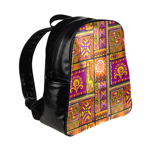 Traditional Africa Border Wallpaper Pattern 3 Multi-Pockets Backpack (Model 1636)